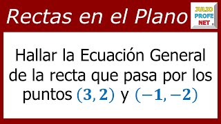 Ecuación de una recta si se conocen dos puntos de ella [upl. by Izabel]