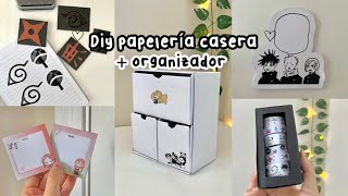 ♡ DIY Papeleria casera Otaku p2  organizador ♡🖤 [upl. by Adnorehs]