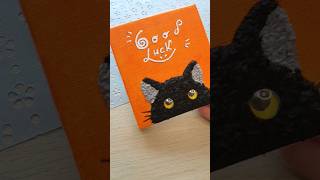 🐈‍⬛Easy Halloween paintingdecor🎃Black Cat TexturedTissue paper art on canvas shorts art gift [upl. by Rees]