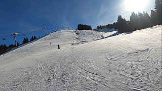 GoPro HD POV Skiing RED ALPETTE  MEGEVE ski resort  Feb 2024 [upl. by Aerdnek]