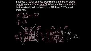 ABO Blood types  inheritance example [upl. by Akissej40]