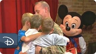 A Military Family Reunites At Magic Kingdom Park  Walt Disney World [upl. by Letnahc574]