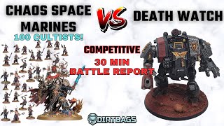 CSM 100 cultists vs DeathWatch  Competitive Leviathan  Warhammer 40k Battle Report [upl. by Huan161]