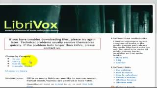 Welcome to LibriVox Finding Audiobooks N Stuff Iin Our Librivox Catalogmp4 [upl. by Nnylav543]