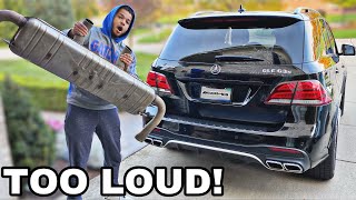 STRAIGHT PIPING A MERCEDES GLE 63 AMG TOO LOUD [upl. by Auhel]