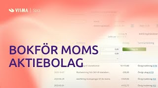 Bokför betalningåterbetalning av moms för aktiebolag i Visma eEkonomi [upl. by Ramiah449]