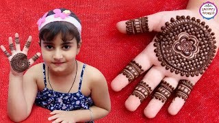 Mehndi Designs For Kids Hand  Mehndi For Beginners  Gol Tikki by Jyoti Sachdeva [upl. by Auroora]