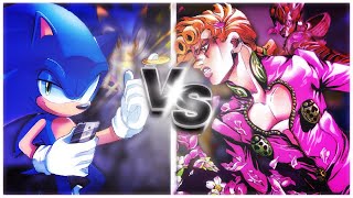 Sonic Archie vs Giorno Giovanna  Sprite Animation Fight by AG S Brawl Fest [upl. by Nmutua654]