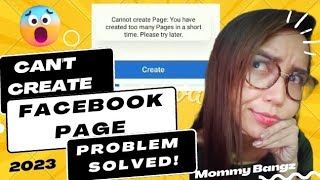 Facebook Page Create Problem Fixed  Cant Create Page Youve Created to Many Page in Short Time [upl. by Godding70]