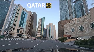 Qatar 4K  Driving Tour from City Center Doha Mall to Pearl Kempinski Hotel [upl. by Ymaral992]