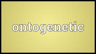 Ontogenetic Meaning [upl. by Ased565]