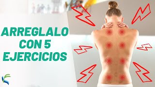 ESTIRA la ESPALDA con 5 Ejercicios de 1 minuto 🤩 Fisiolution [upl. by Anaher]