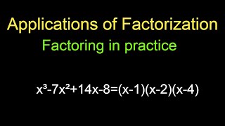 Applications of factoring polynomials 2 [upl. by Laughlin460]