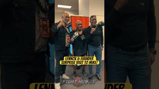 Lennox Lewis amp Evander Holyfield surprise Mike Tyson moments before Jake Paul fight [upl. by Llerad]