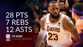 LeBron James 28 pts 7 rebs 12 asts vs Suns 2324 season [upl. by Uase]