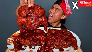 GILA MUKBANG 3 EKOR FLYING CHICKEN RICHEESE PAKE 3 BOTOL SAOS SAMYANG [upl. by Stein]