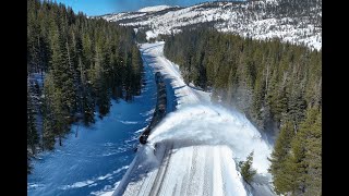 4k Union Pacific Railroad Rotary Snow Plow at Troy CA on Donner Pass [upl. by Sanez]