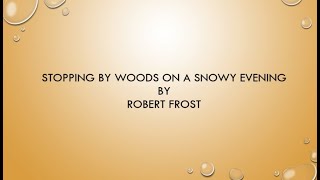 Stopping by Woods on a Snowy Evening Tamil explanation poem by Robert Frost [upl. by Enialed]