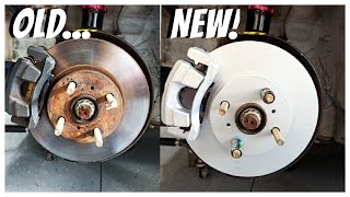 How to Replace Front Brakes Pads Rotors and Brake Lines Complete Guide [upl. by Kcyred]