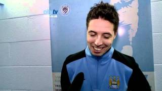 City v Spurs EXCLUSIVE Samir Nasri on the win against Tottenham [upl. by Sirred]