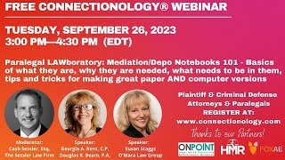 Paralegal LAWboratory webinar about MediationDepo Notebooks 101 Basics of what they are… [upl. by Rodrich]