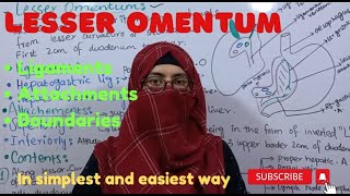 Lesser Omentum  Attachments  Ligaments  Contents abdomen and peritoneum ayeshamedicaleducation [upl. by Iem]