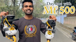 How to skate oxelo mf 500 inline skates day one with Mf 500 skating shoes 🤩 [upl. by Middendorf448]