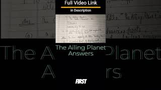 The Ailing Planet Class 11 Questions and Answers  Hornbill Question Answers cbse shorts cbse11th [upl. by Sosna]