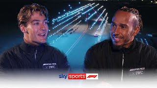 Lewis Hamilton and George Russell go desert racing WITH DRONES 🤩 [upl. by Eugnimod829]