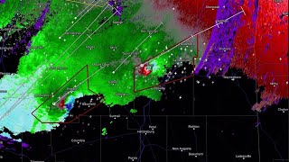 Velocity Radar Loop of Bassfield MS Back to Back EF4 Tornadoes April 12 2020 [upl. by Ehlke]