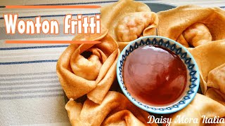 Ricetta Cinese  Wonton fritti 炸雲吞  salsa AGRODOLCE  semplice  Daisy Mora Italia [upl. by Samuela]