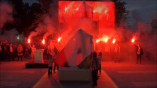 Moment odsłonięcia pomnika Kazimierza Deyny [upl. by Ecahc]