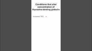 Conditions that alter concentration of thyroxinebinding globulin [upl. by Anoi]