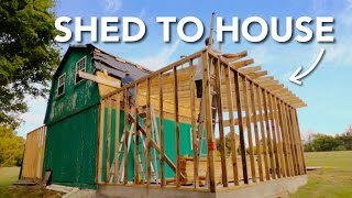 Building the Roof  Abandoned Shed to House Renovation [upl. by Namhar172]