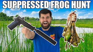 Hunting GIANT Bullfrogs in Backyard POND Catch amp Cook [upl. by Sedecrem148]