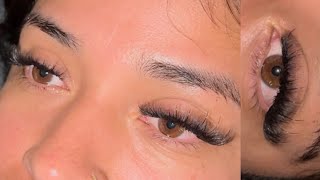 Lash W Me Light Volume Wispy Cat Eye Eyelash Extension Full Set  VEYES lash [upl. by Ready448]