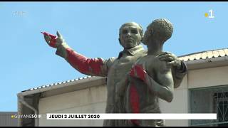 La statue de Victor Schoelcher à Cayenne à son tour cible dactivistes [upl. by Cherye515]