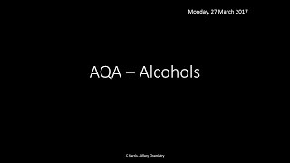 ASLevel Chemistry Alcohols Esters and Carboxylic Acids Part 1 [upl. by Also]