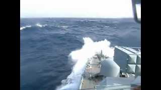 Freakwave hits german warship [upl. by Euqininod36]