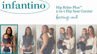 How to wear the Infantino Hip Rider Plus™ 5in1 Hip Seat Carrier Facingout [upl. by Nnylimaj472]