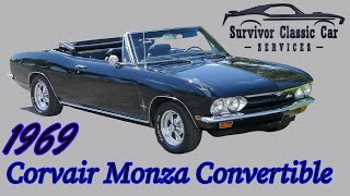 1 of 521 built 1969 Chevrolet Corvair Monza Convertible for sale Survivor Classic Cars Triple Black [upl. by Behnken]