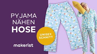 PyjamaSchlafanzug für Erwachsene und Kinder nähen  die Hose [upl. by Halverson]