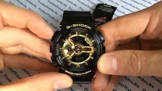 Как настроить Casio GSHOCK GA110GB1AER  видео  WatchForumRU [upl. by Ignatia]