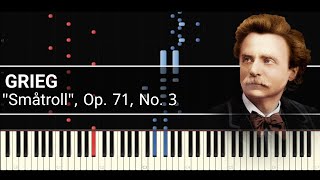 E Grieg  Lyric Pieces Book X Op 71 No 3 quotSmåtrollquot in Eflat minor Synthesia [upl. by Quartana]