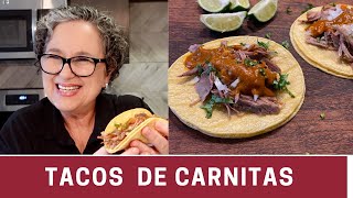 Tacos de Carnitas con Salsa Ranchera  The Frugal Chef [upl. by Bacchus101]