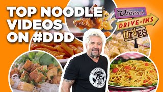 Top 10 DDD Noodle Videos with Guy Fieri  Diners DriveIns and Dives  Food Network [upl. by Wilscam]