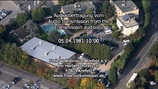 Réunion de Krefeld du Mercredi 7 Février 2024  Retransmission audio du 5 Mars 1983  Ewald FRANK [upl. by Ylrad]