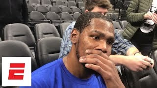 Kevin Durant at loss for words after hearing about death of Gregg Popovichs wife Erin  ESPN [upl. by Publius144]