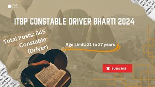 itbp constable driver recruitment 2024 itbp constable driver form kaise bhare itbprecruitment2024 [upl. by Halian69]