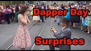 Two Disney Dapper Day Surprise Proposals on Main Street USA [upl. by Dahaf886]